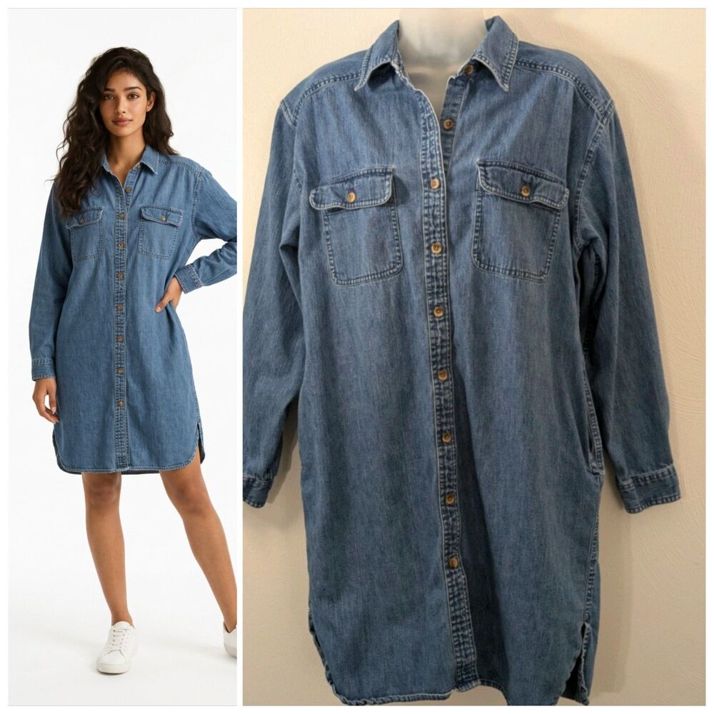 L.L. Bean 90s Denim Shirt Dress 🔥